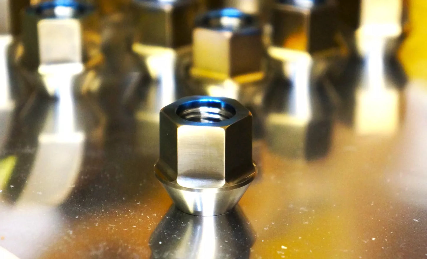 20x Titanium Lug Wheel Nut Set 12x1.5 17mm 60deg open