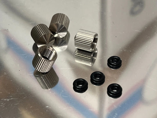 4x Titanium Valve Stem Caps