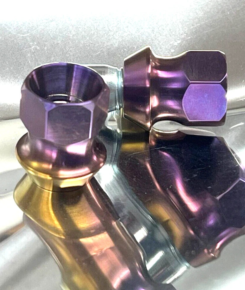 5x Set GR5 Purple Titanium Lug Nuts 12x1.5 HEX19 60deg Seat Open End