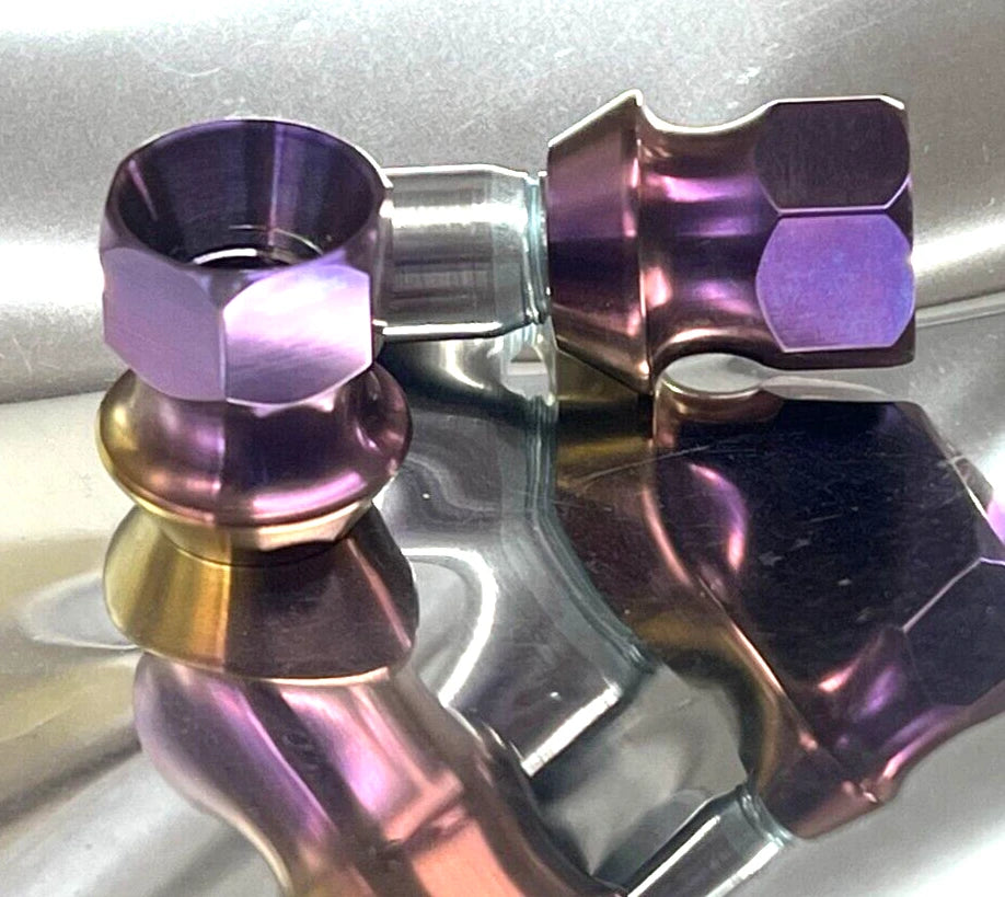 5x Set GR5 Purple Titanium Lug Nuts 12x1.5 HEX19 60deg Seat Open End